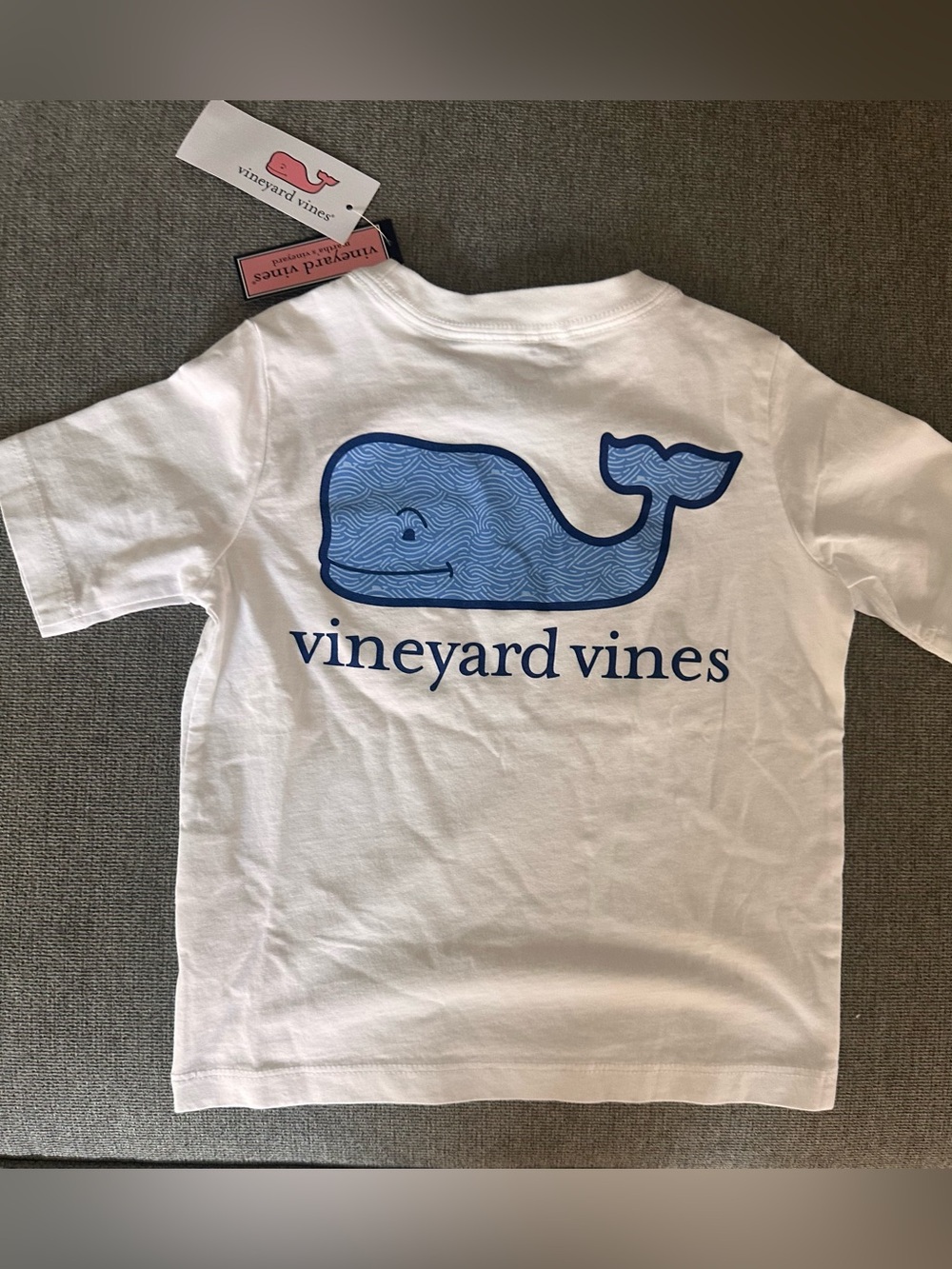 Vineyard Vines Kids White Tee with Blue Whale Logo- 2T/NWT